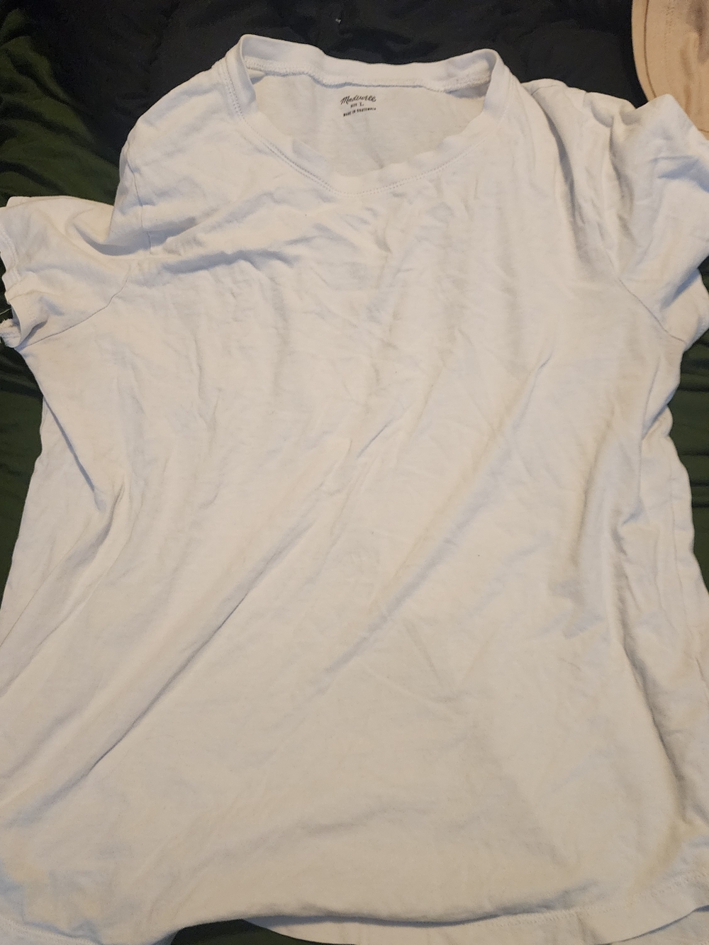 Madewell White Crewneck Tee with Printed Logo